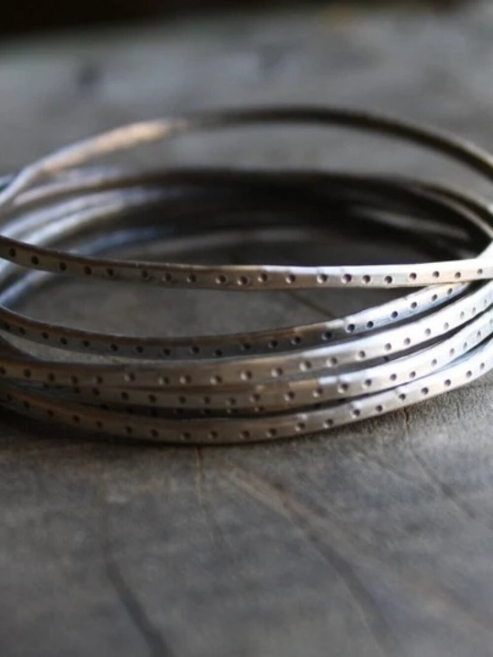 3 silver bangles, bracelets, stacking layering
